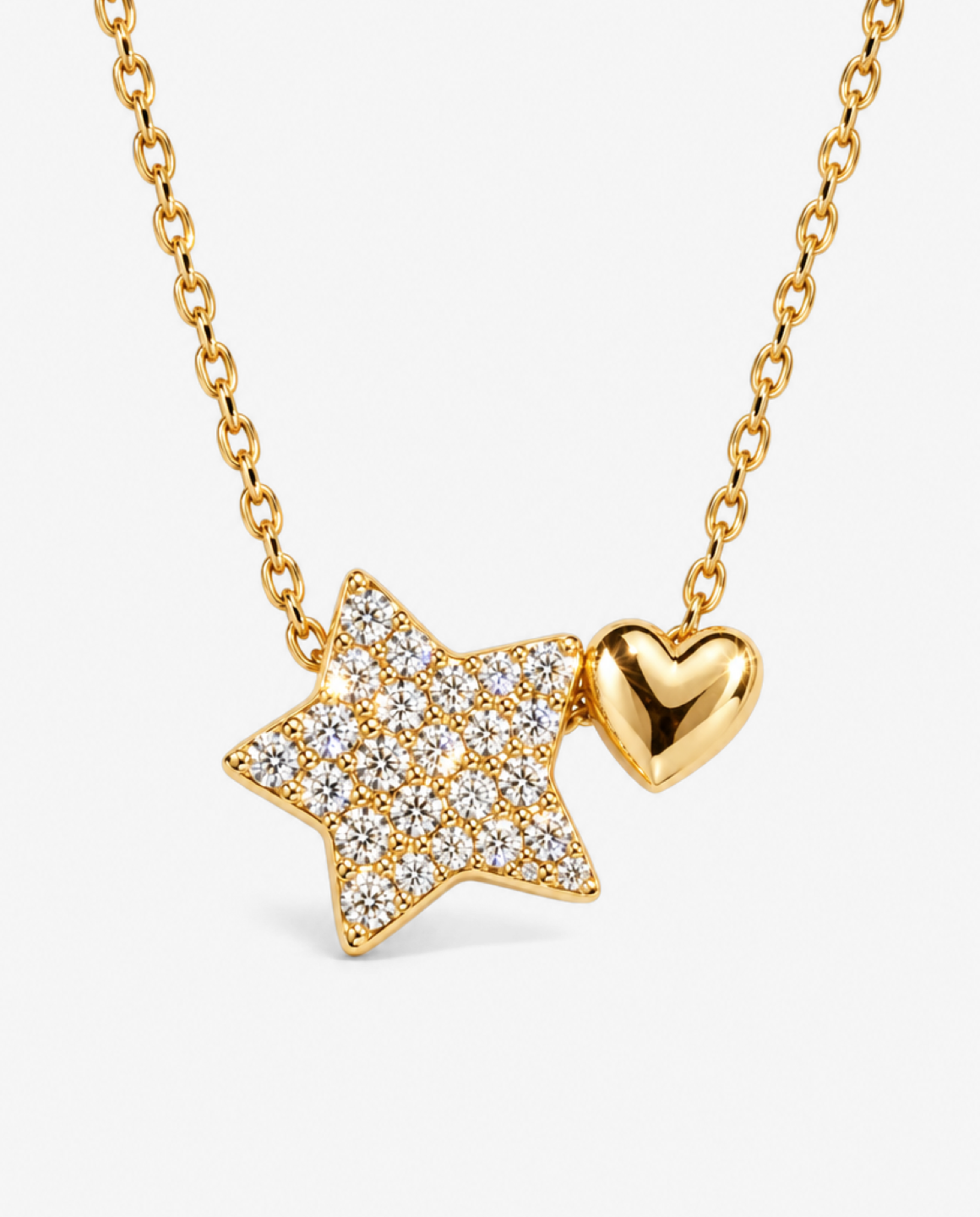 Pavé Star & Heart Necklace