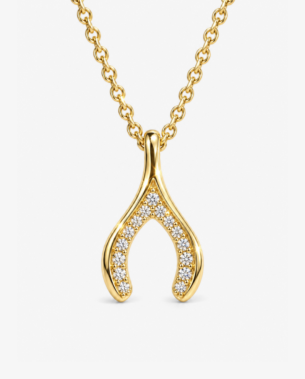 Pavé Wishbone Necklace