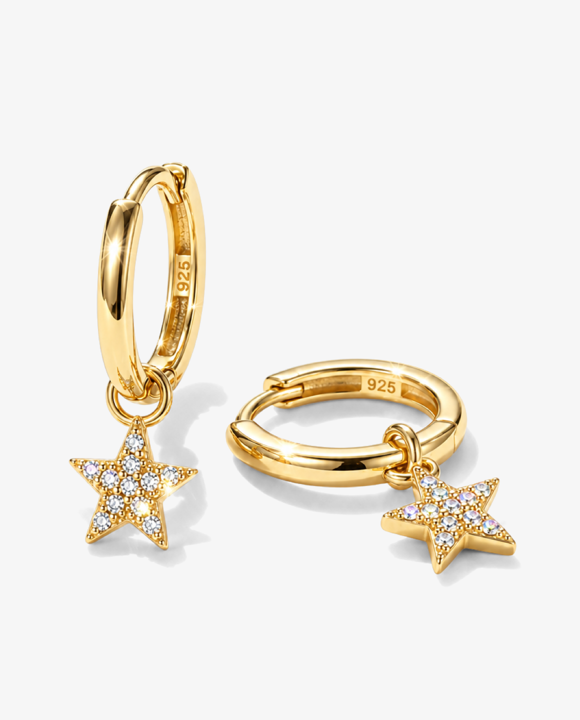 Pavé Star Drop Earrings
