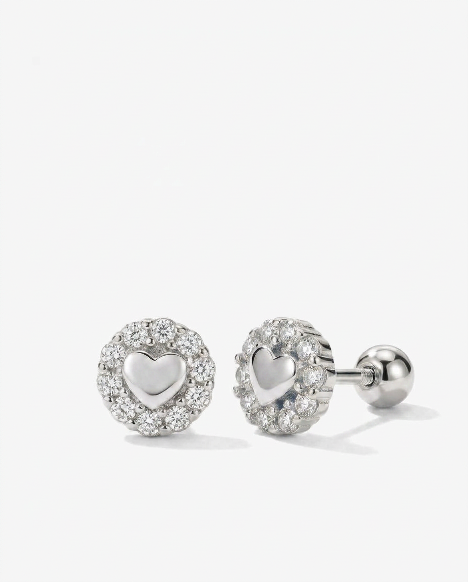 Open Heart Halo Studs