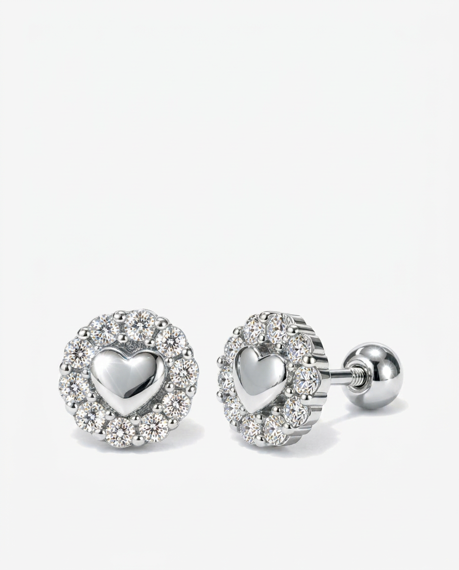Heart Halo Studs