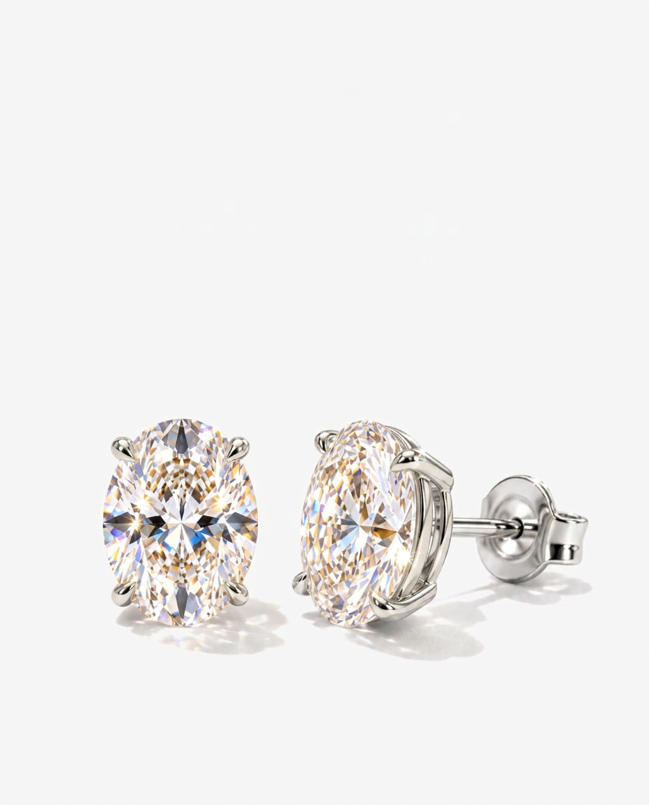 Classic Oval Solitaire Studs