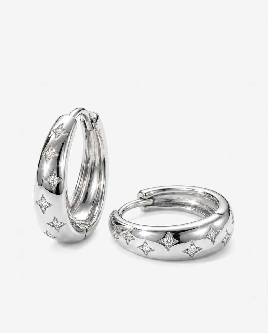 Star Hoop Earrings