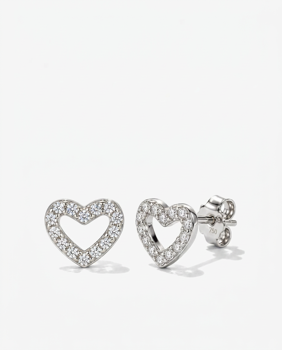 Pavé Heart Studs