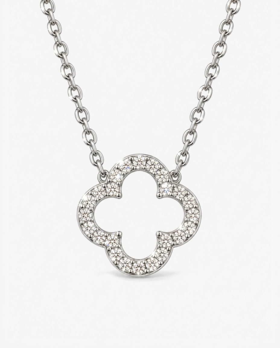 Pavé Clover Pendant Necklace