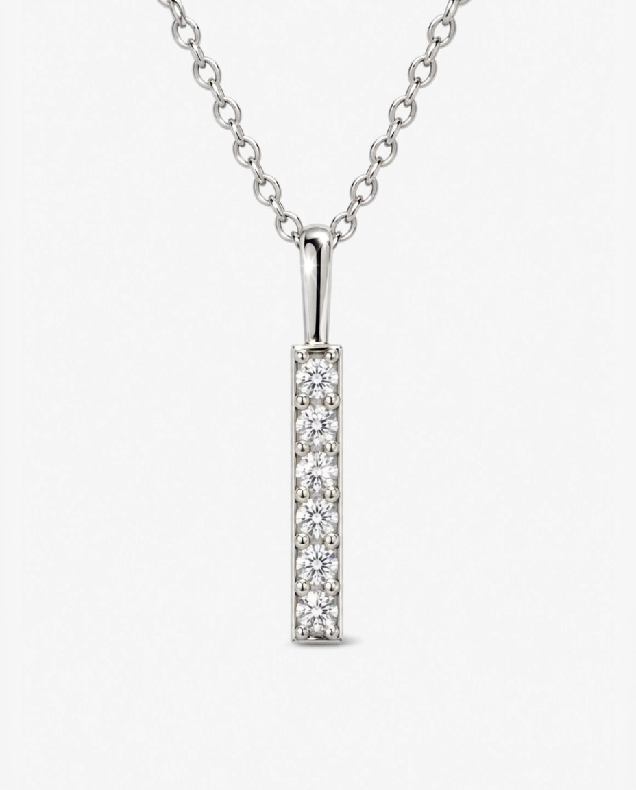 Vertical Pavé Bar Necklace