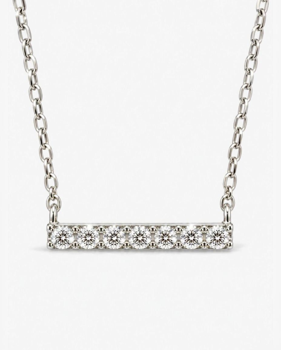 Horizontal Pavé Bar Necklace