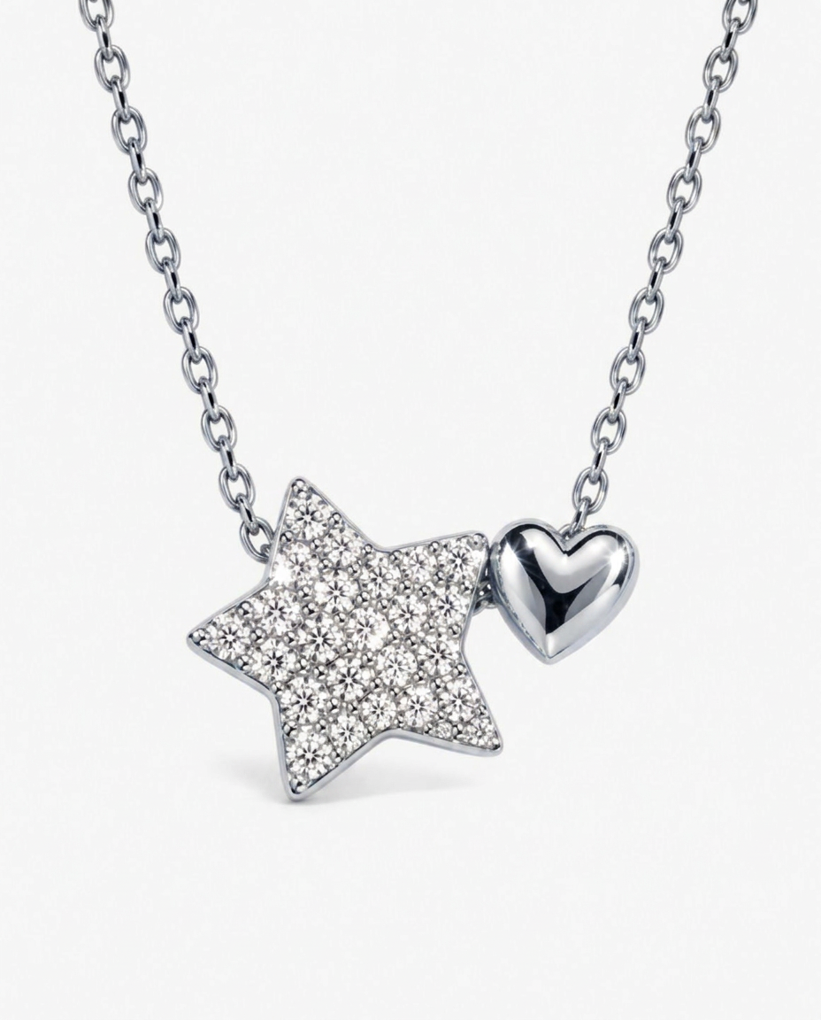 Pavé Star & Heart Necklace