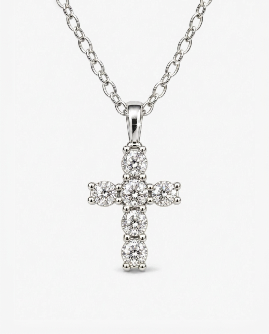 Cluster Cross Necklace