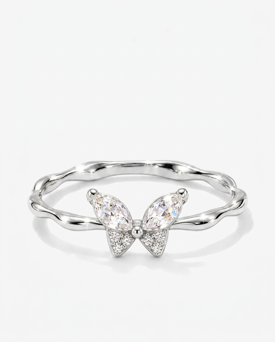 The Crystal Butterfly Ring