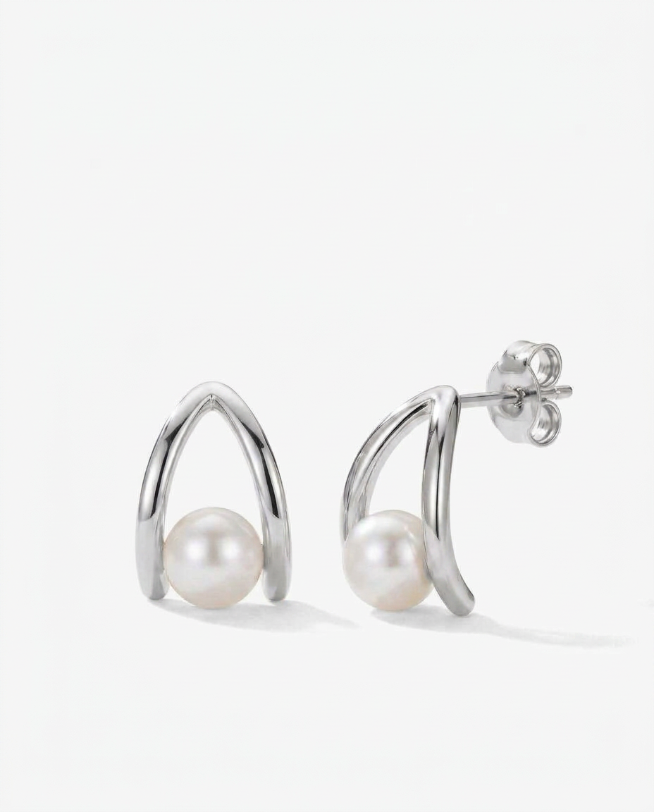 Hollow Pearl Studs