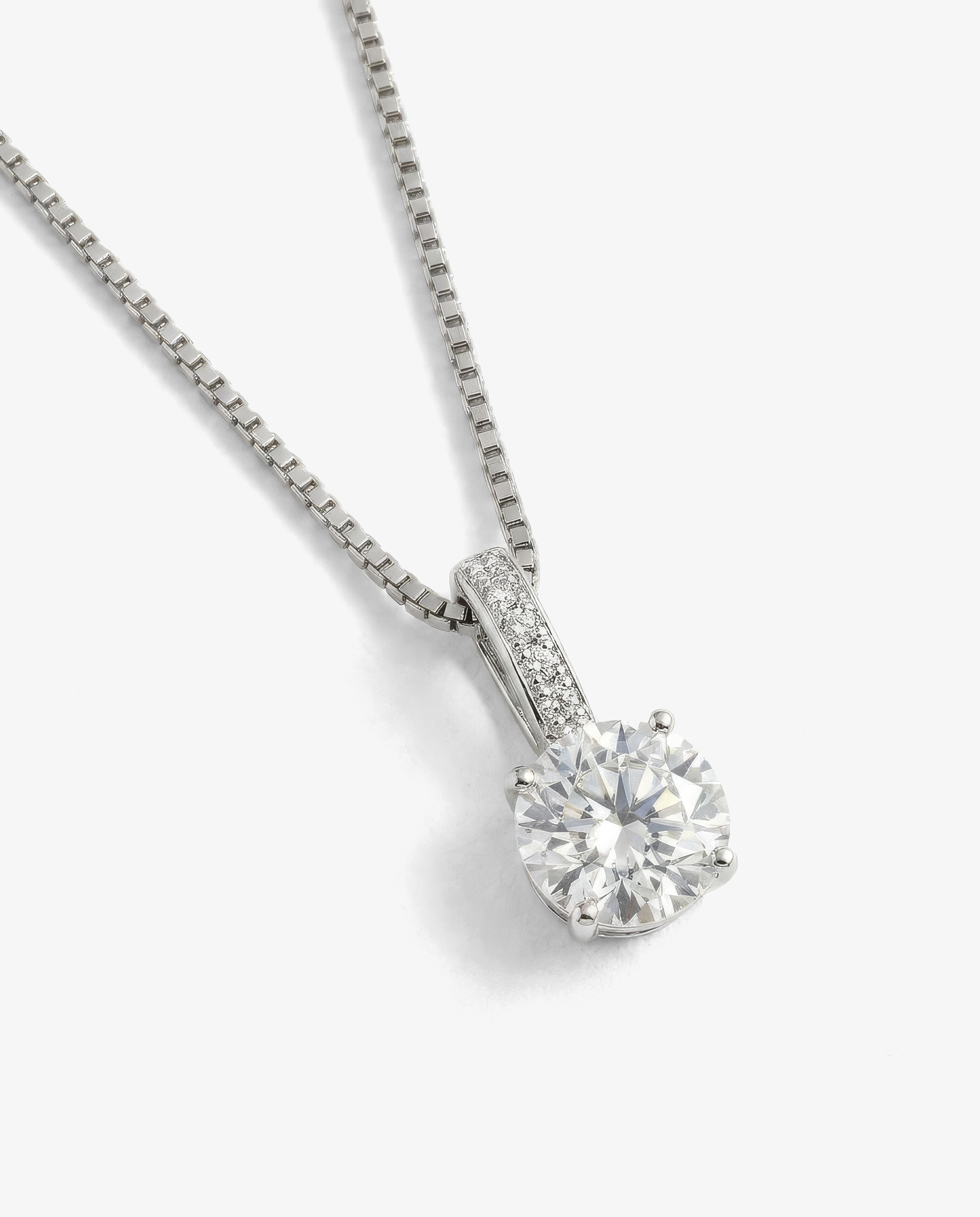Solitaire Zircon Pendant Necklace