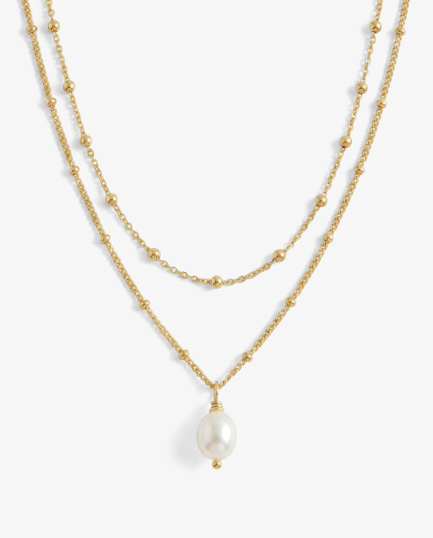 Pearl & Beaded Cable Necklace Set