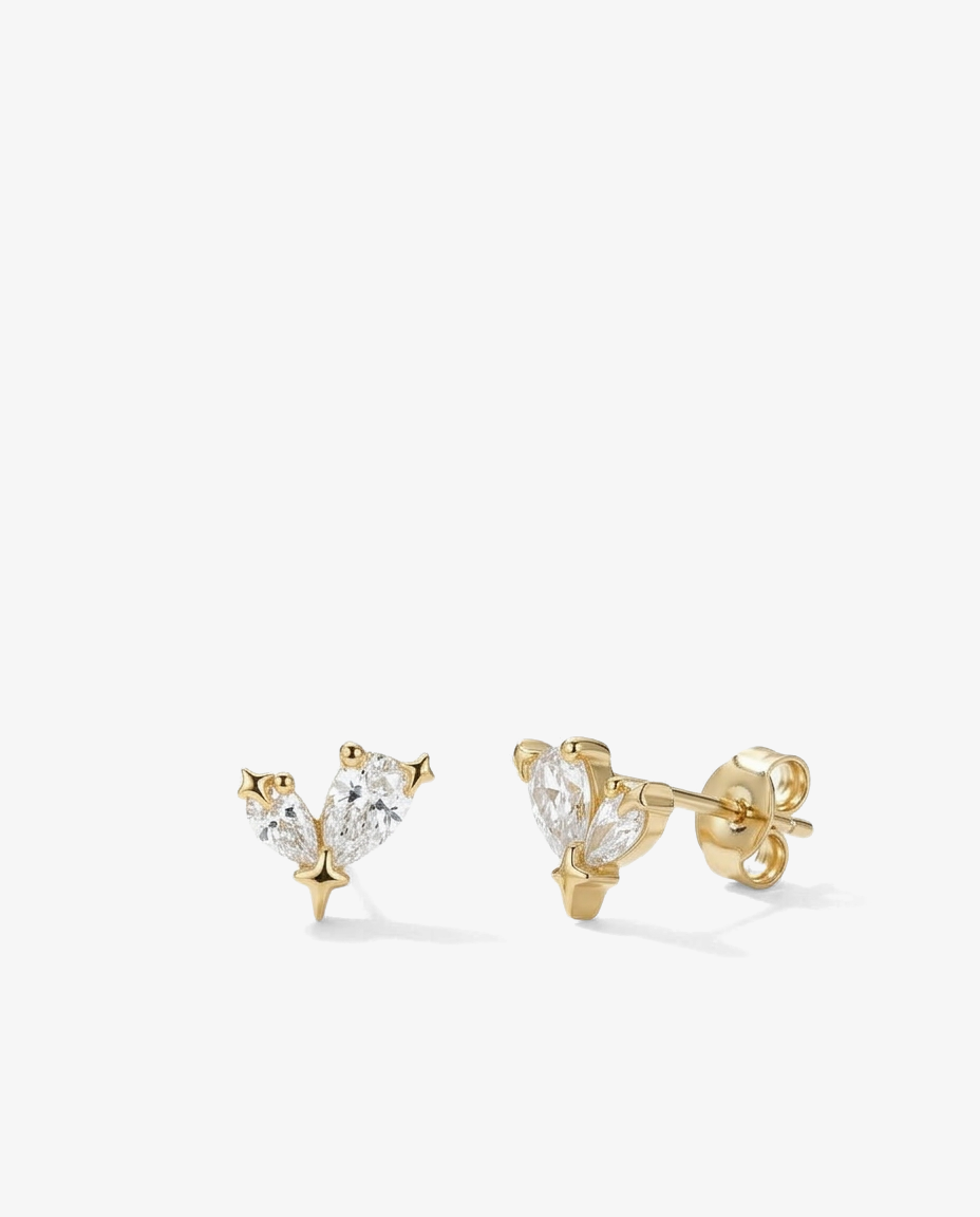 Star Heart Studs