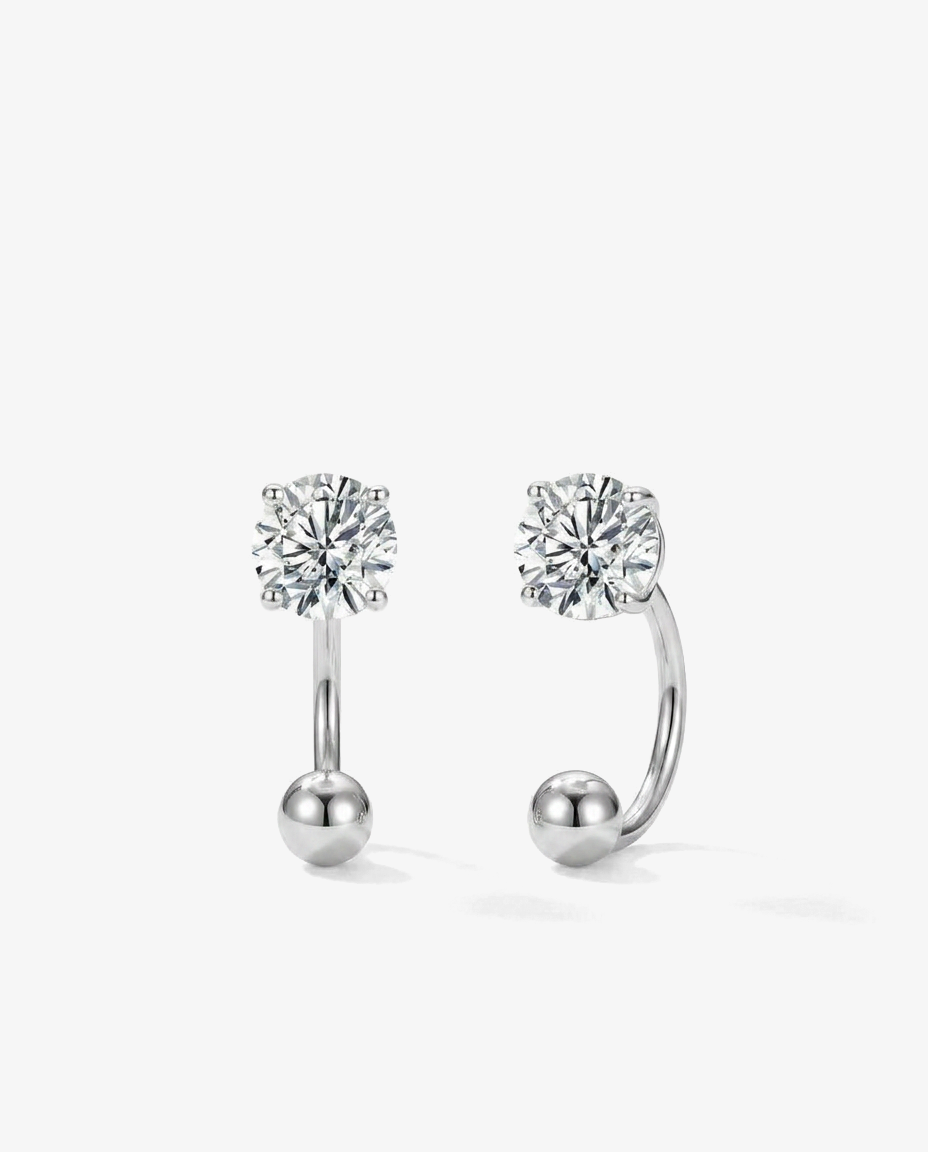 Round Zircon U-Hook Earrings