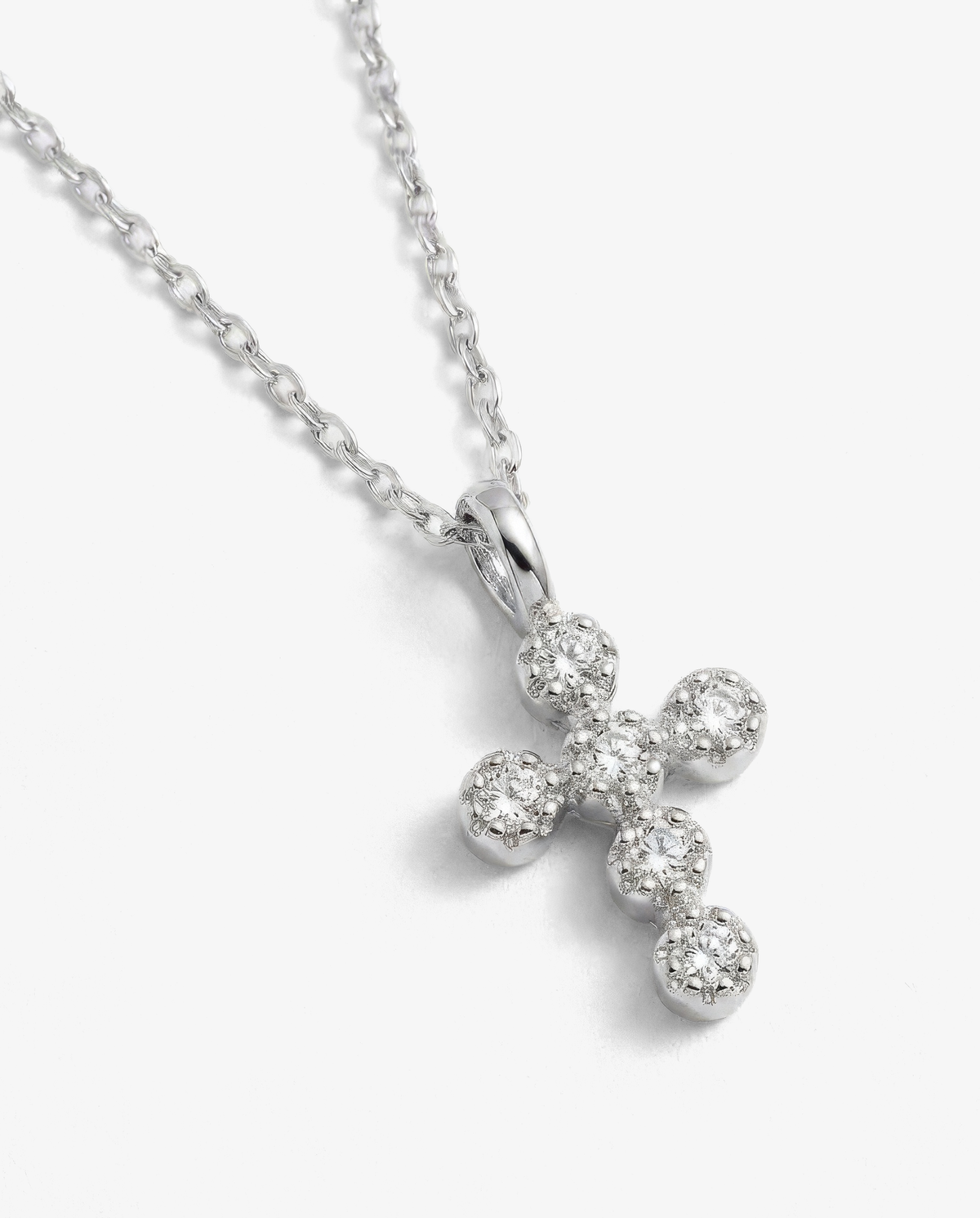 Bezel Cross Pendant Necklace