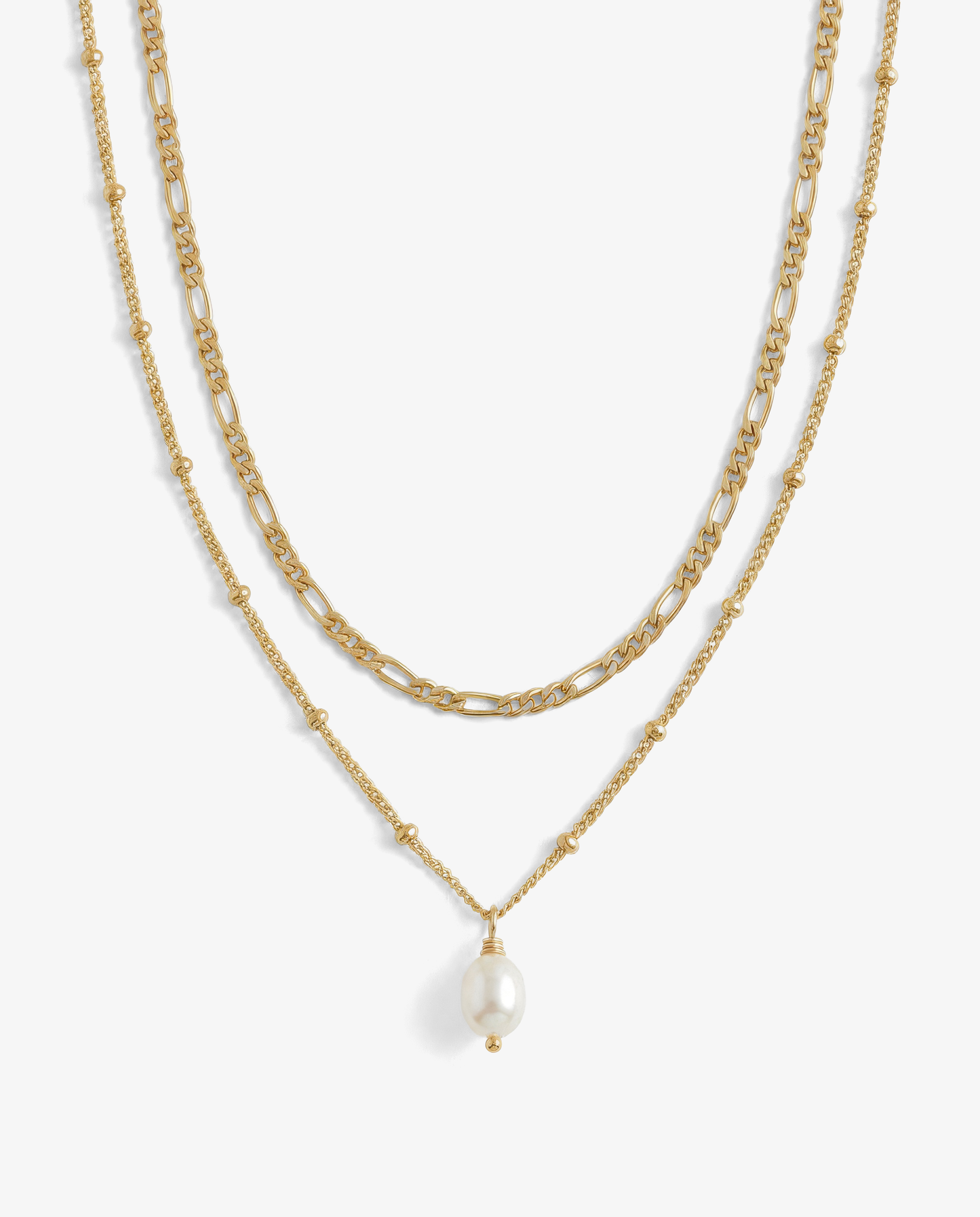 Pearl & Figaro Necklace Set