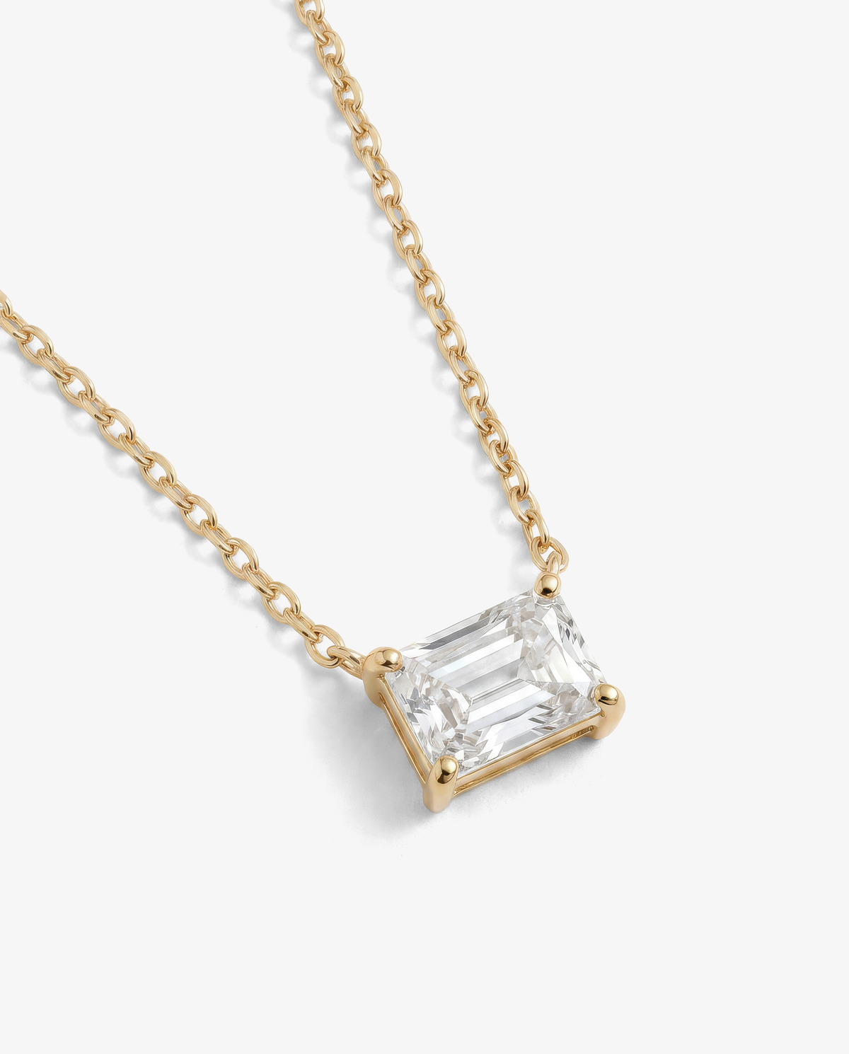 Emerald-Cut Solitaire Necklace
