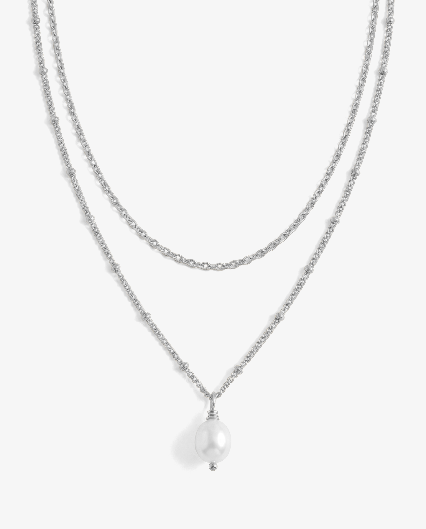 Pearl & Cable Necklace Set