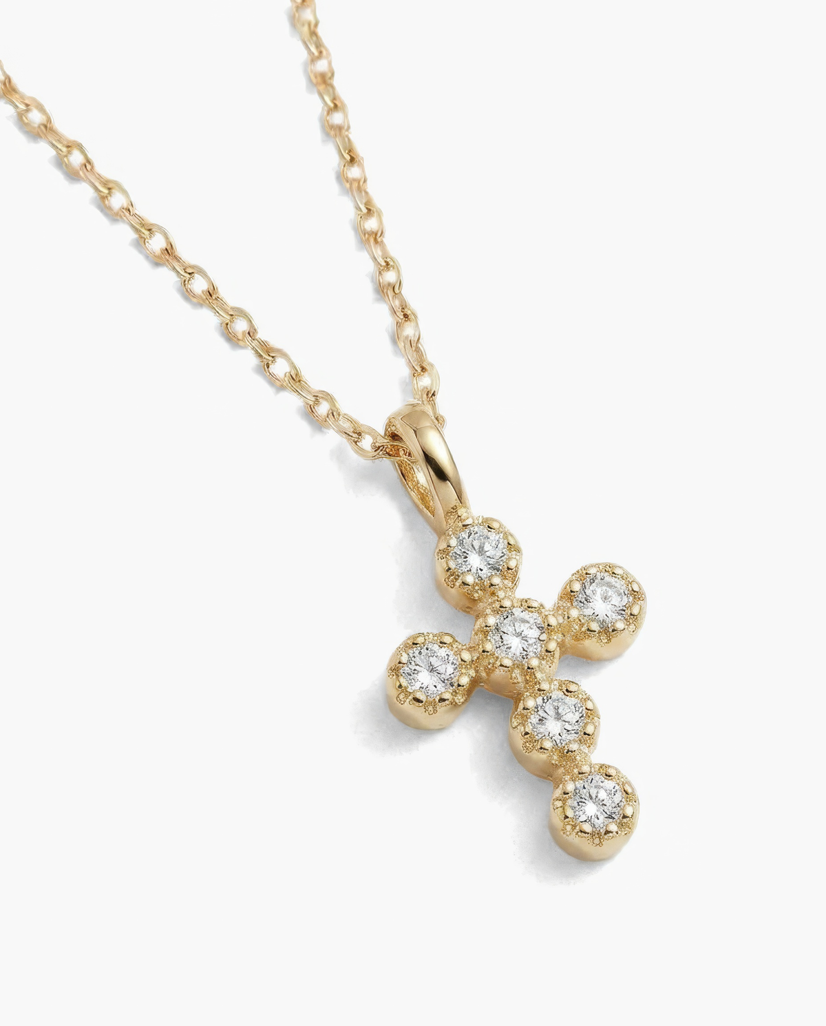 Bezel Cross Pendant Necklace