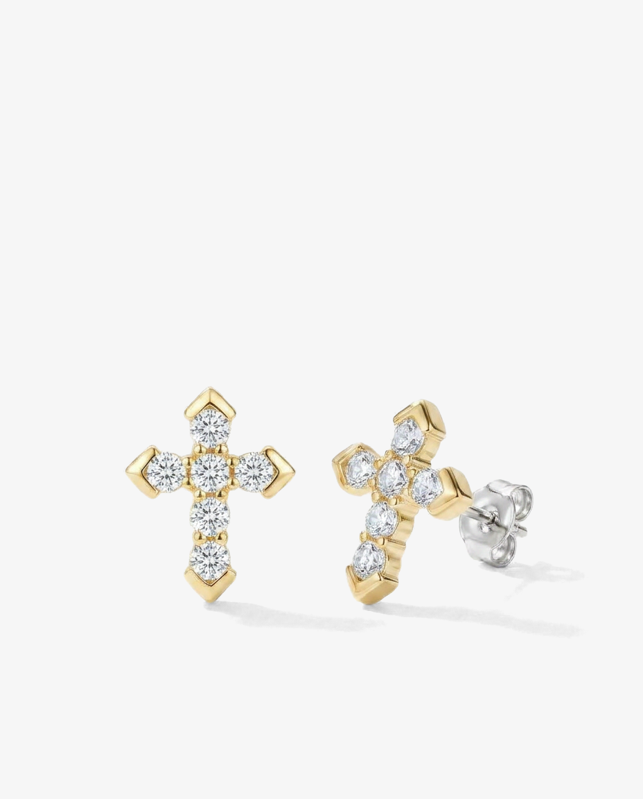 Zircon Cross Studs