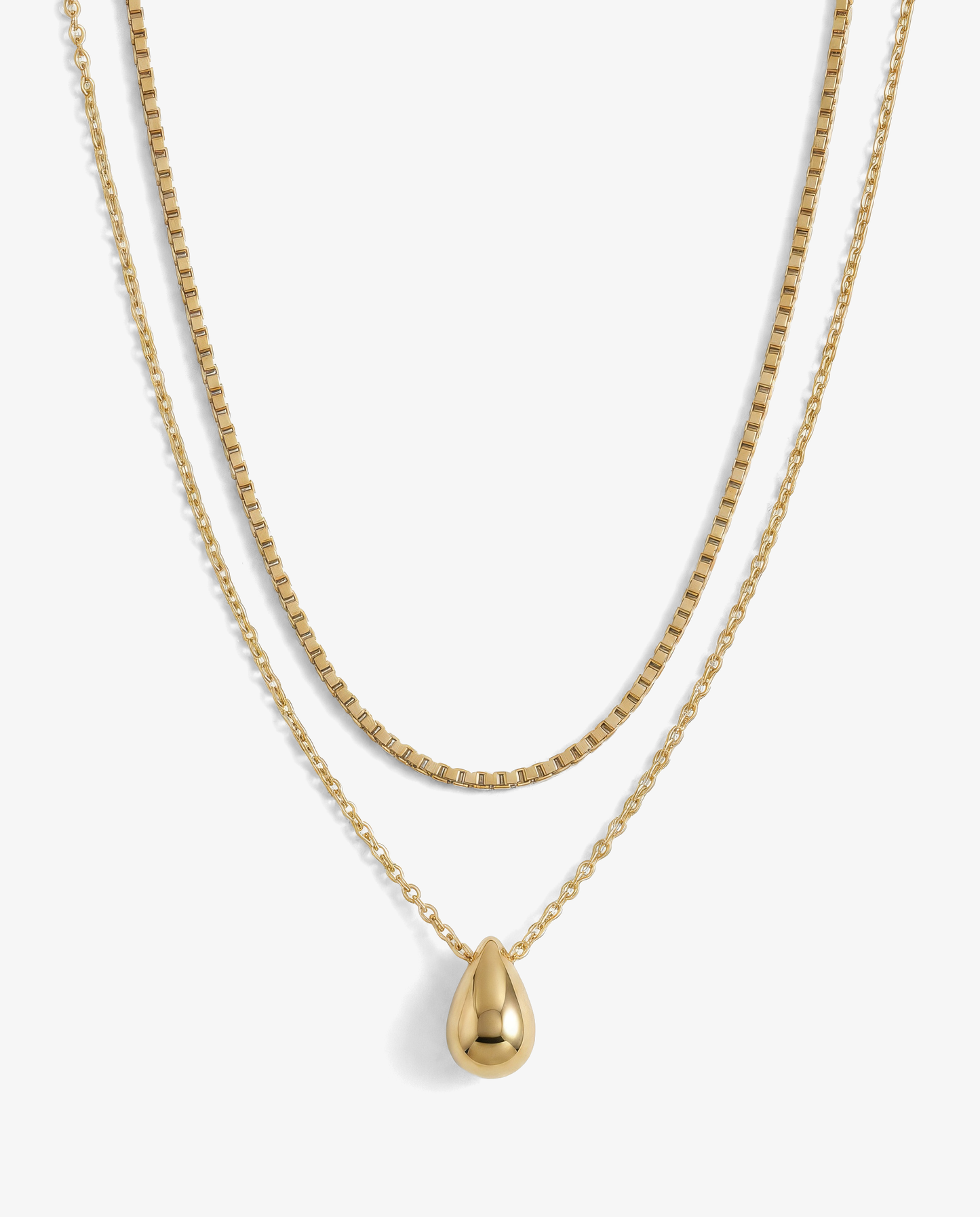 Pear & Box Necklace Set