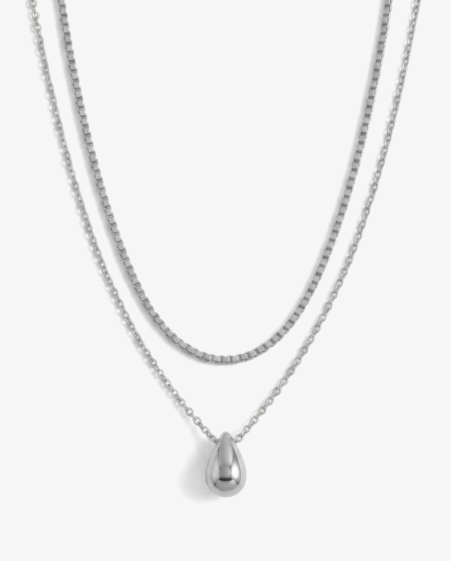 Pear & Box Necklace Set
