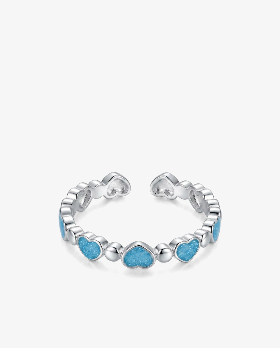 Enamel Heart Cluster Ring
