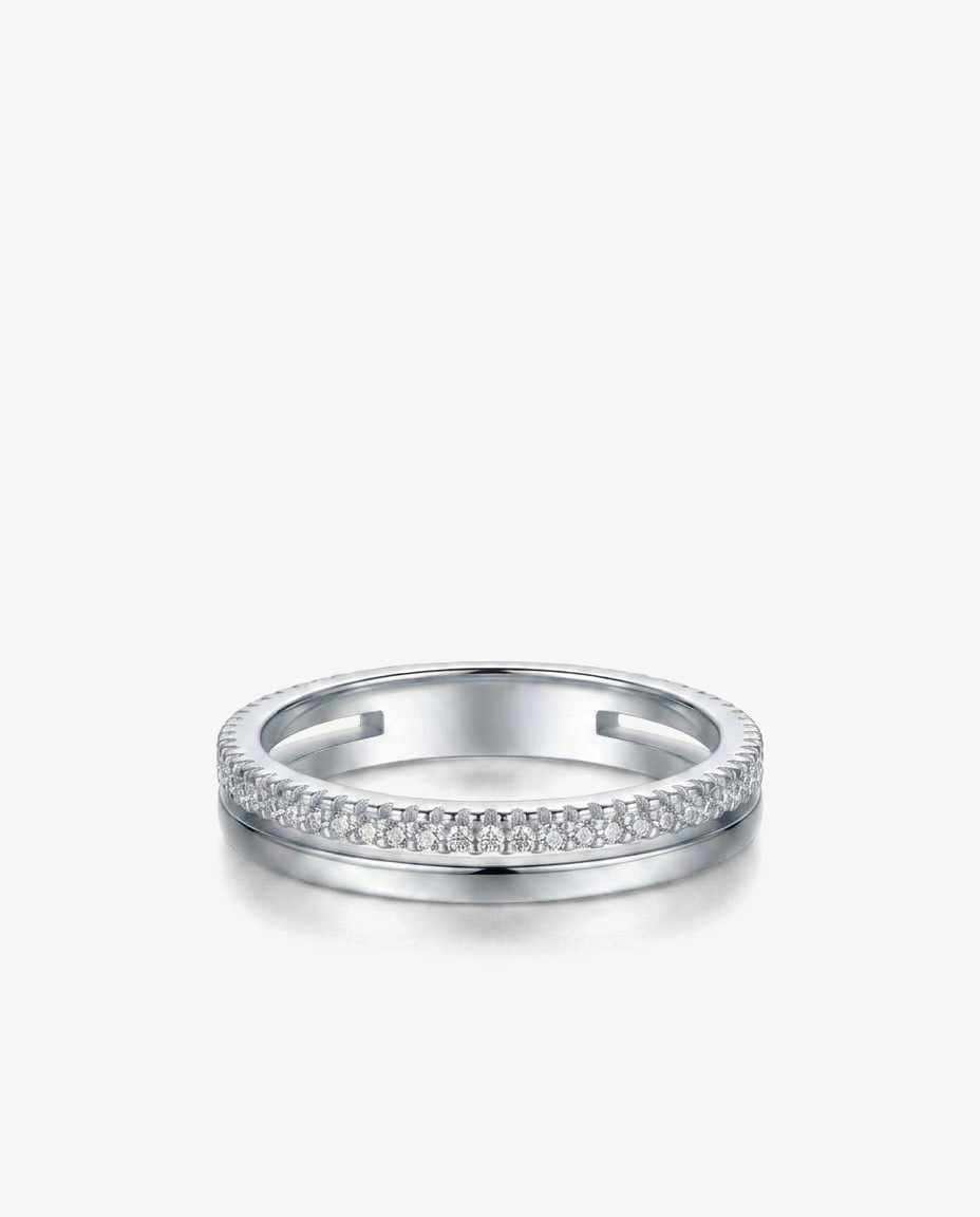Double Band Pavé Ring