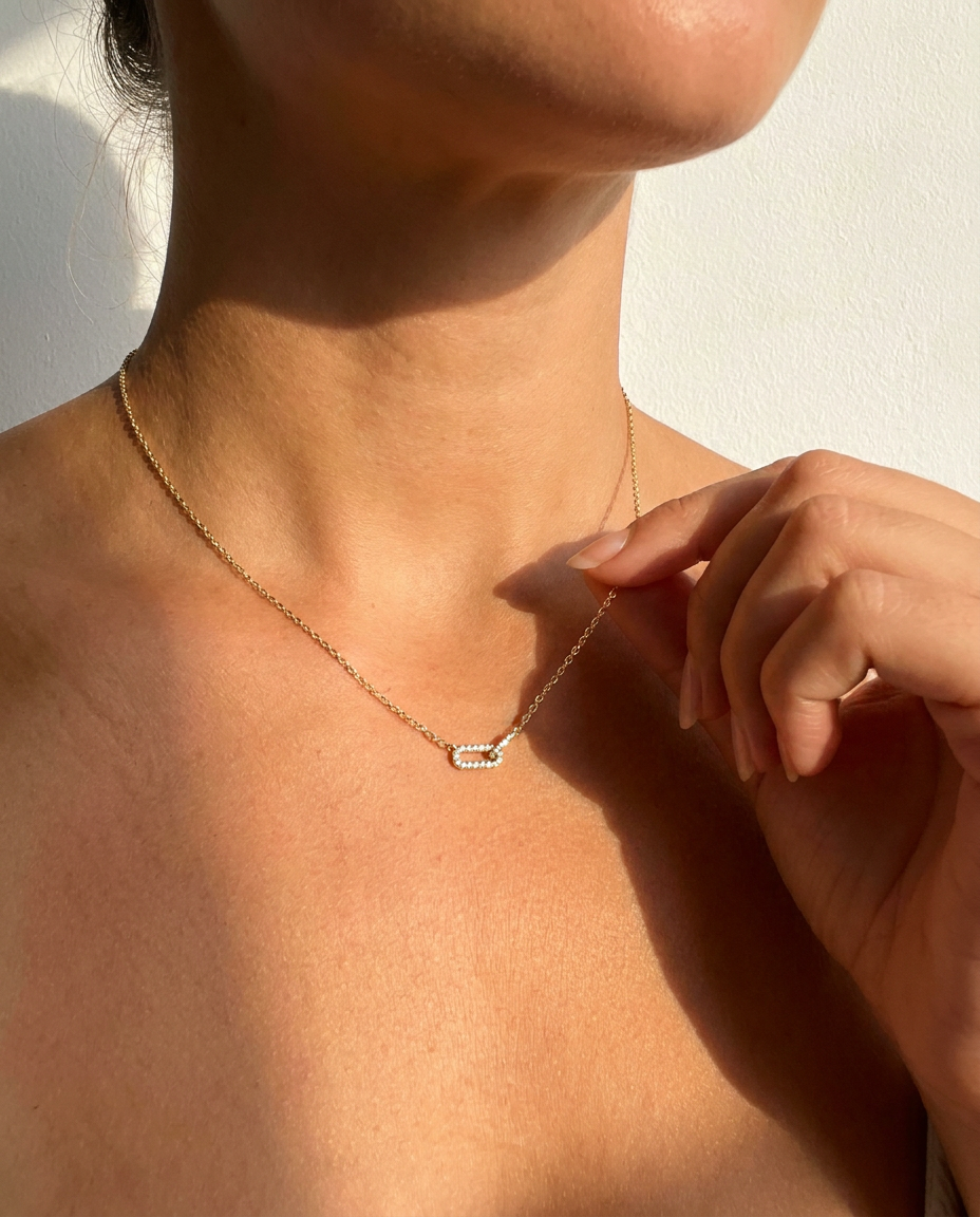Double Pavé Ring Necklace