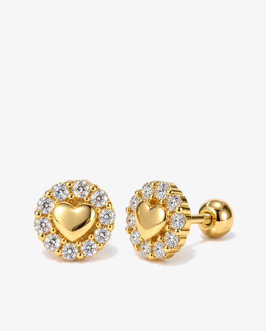 Heart Halo Studs