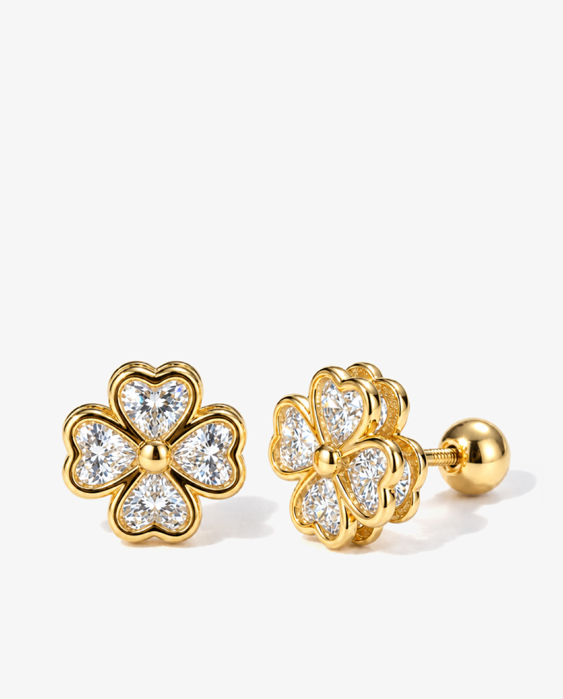Heart Clover Studs