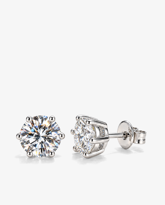 Moissanite Solitaire Studs