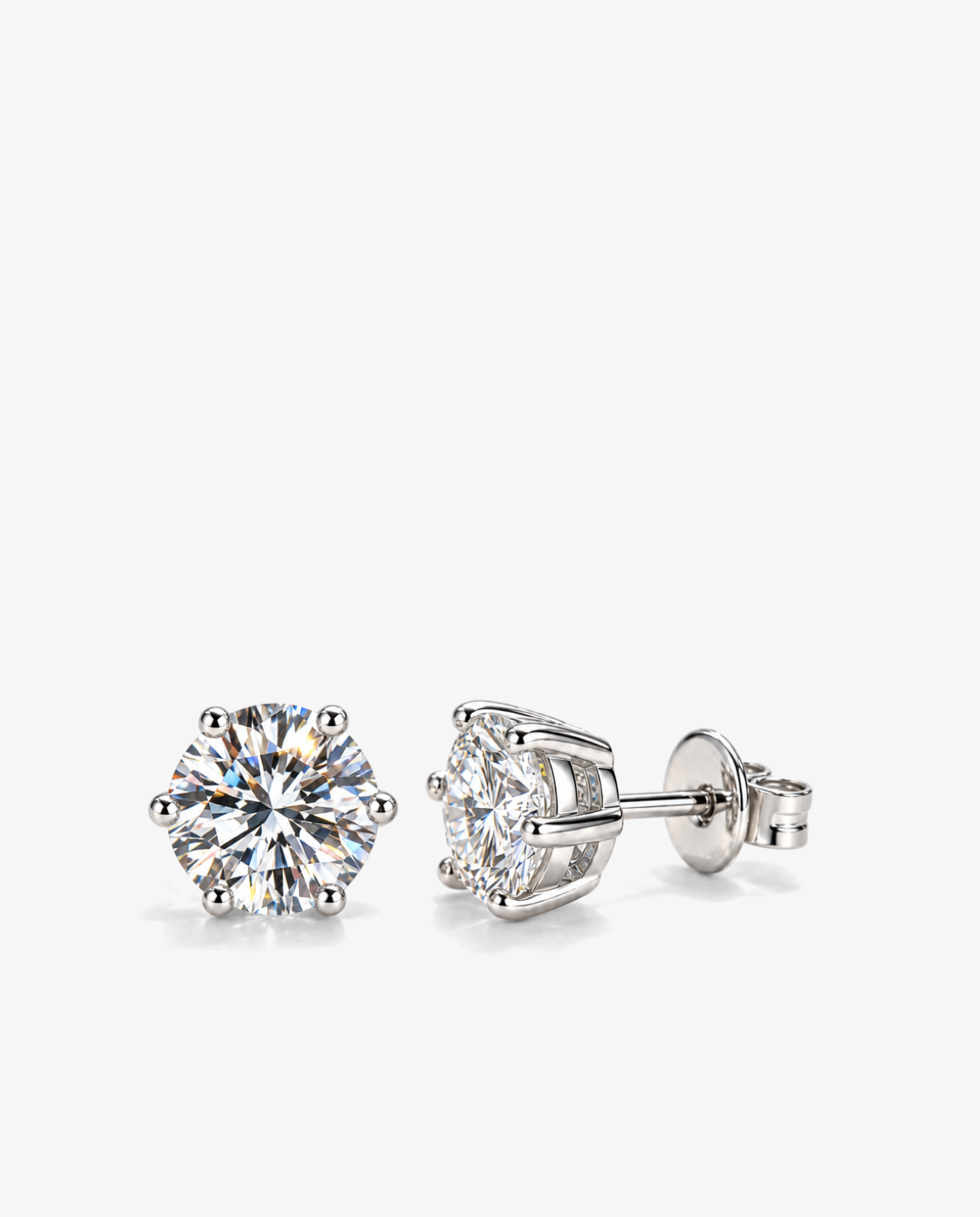 Moissanite Solitaire Studs