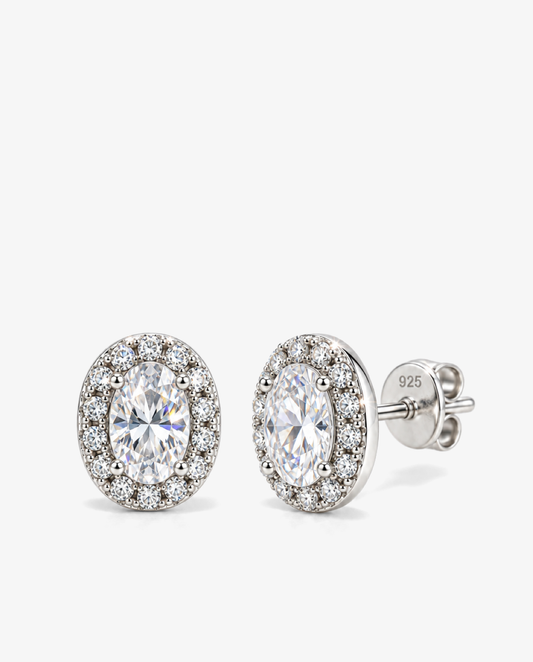 Oval Halo Studs