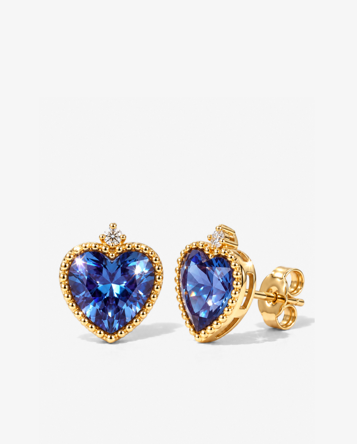 Ocean Heart Crystal Studs