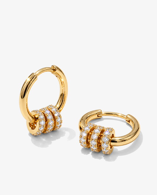 Wrapped Pavé Hoops