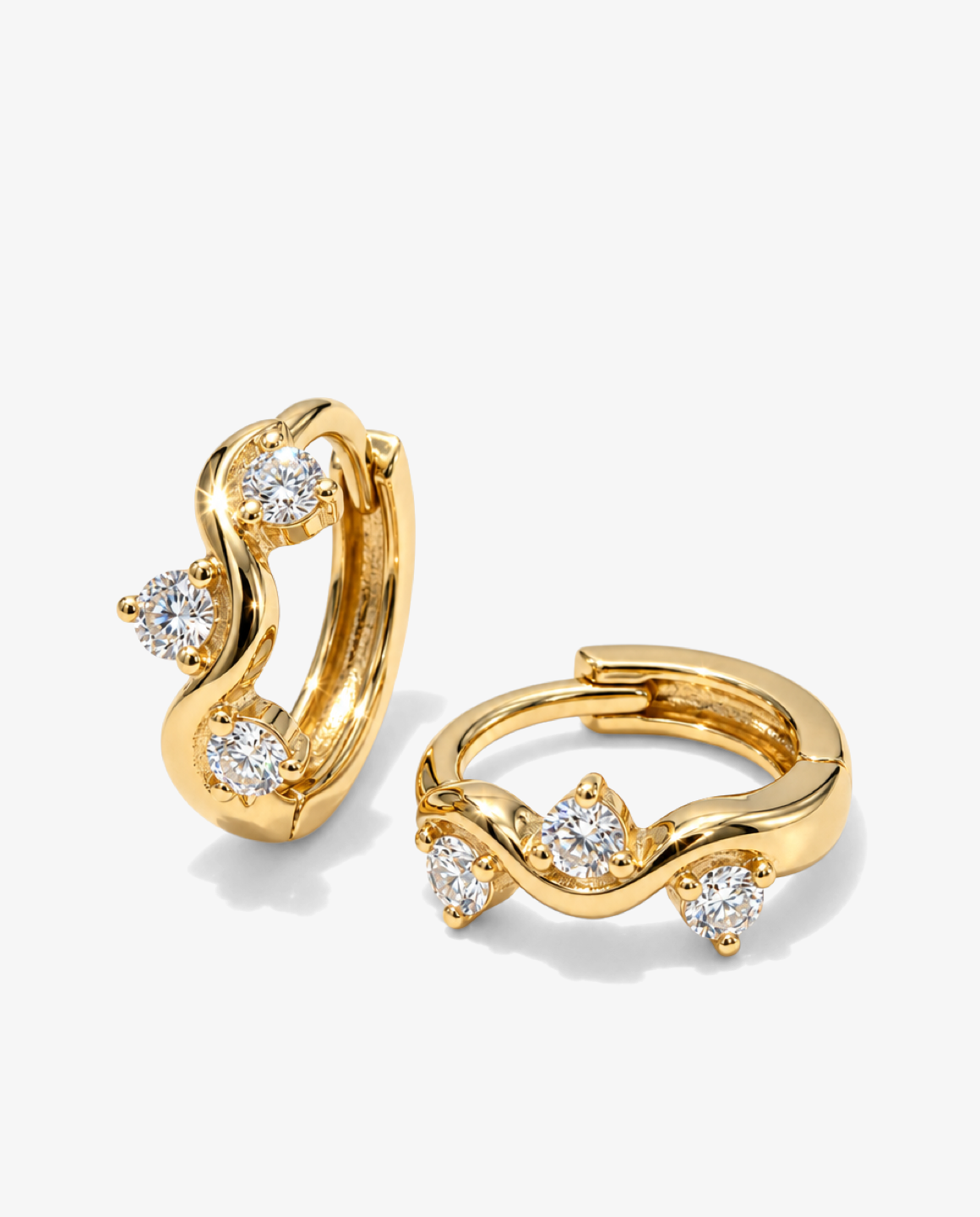 Twisted Zircon Hoop Earrings