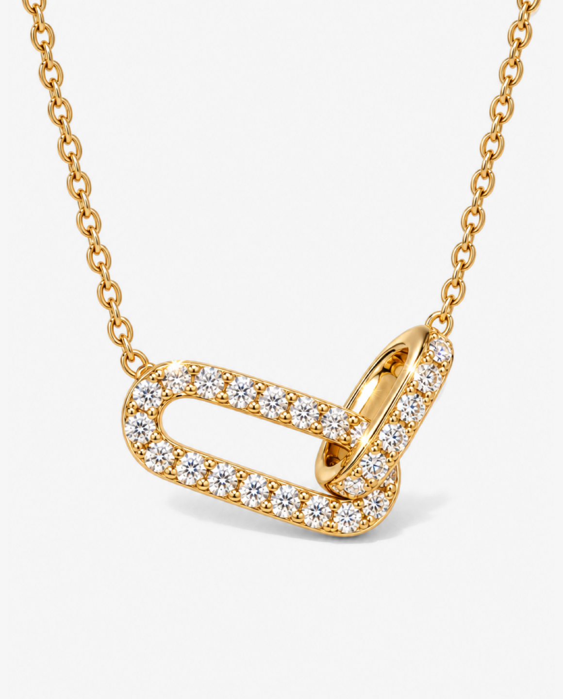 Double Pavé Ring Necklace