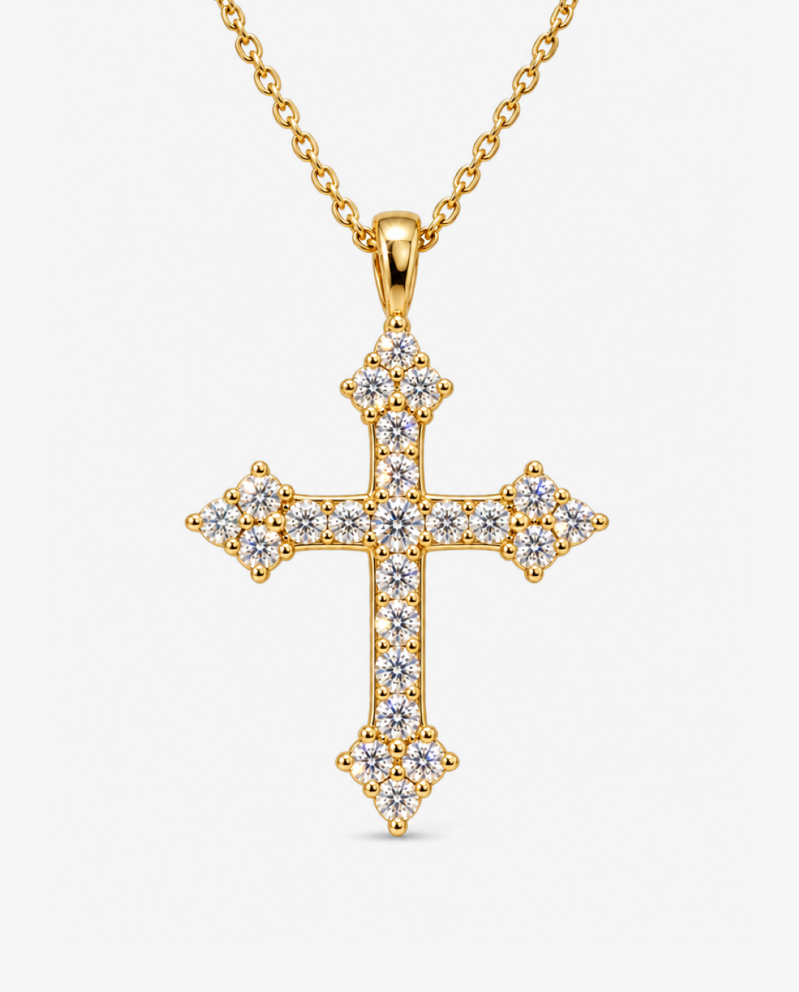 Baroque Crystal Cross Necklace