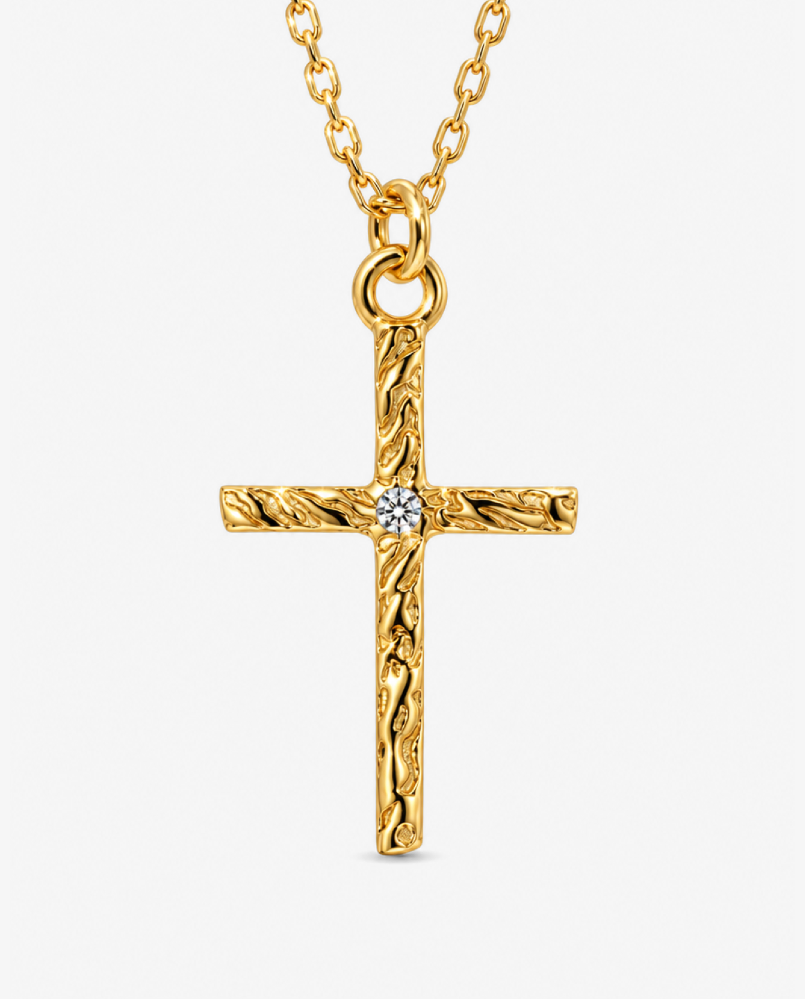 Textured Cross Necklace