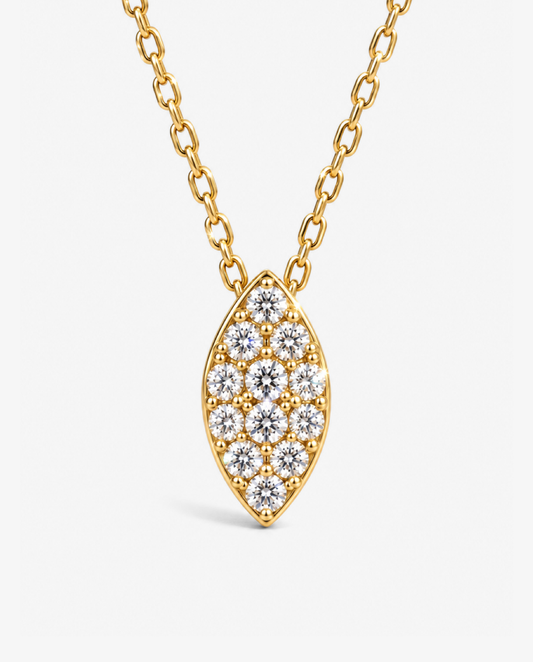 Pavé Oval Pendant Necklace