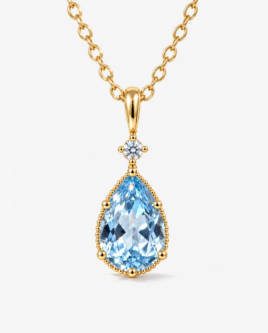 Teardrop Crystal Pendant Necklace
