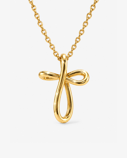 Ribbon Cross Pendant Necklace