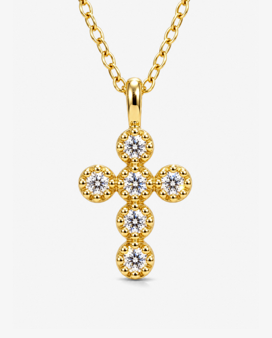 Bezel Cross Pendant Necklace
