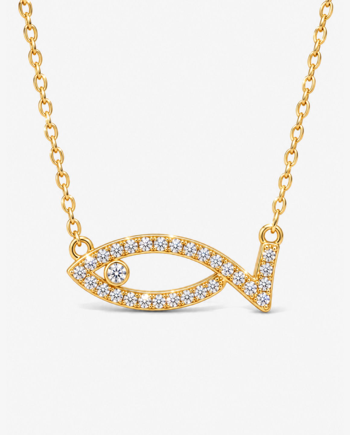 Pavé Fish Pendant Necklace