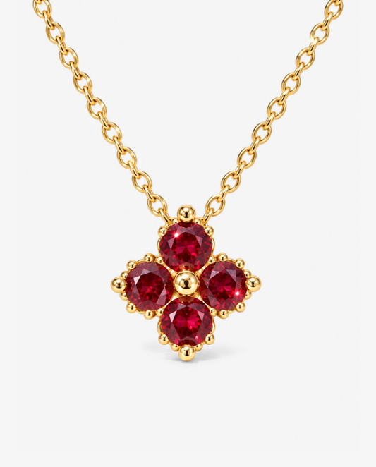 Pomegranate Clover Necklace