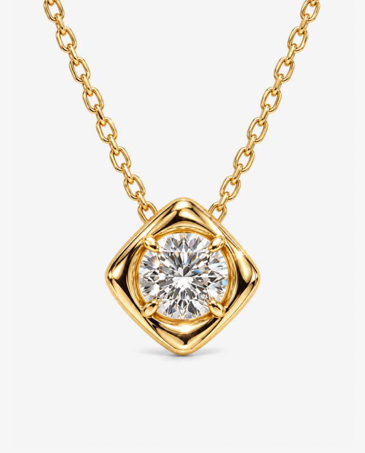 Cushion Solitaire Necklace