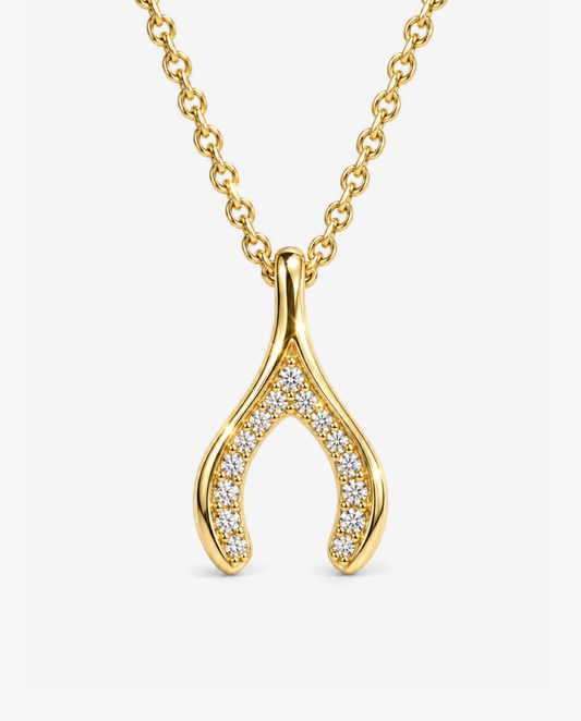 Pavé Wishbone Necklace