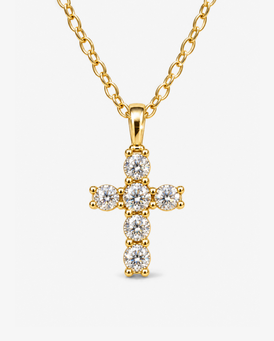 Cluster Cross Necklace